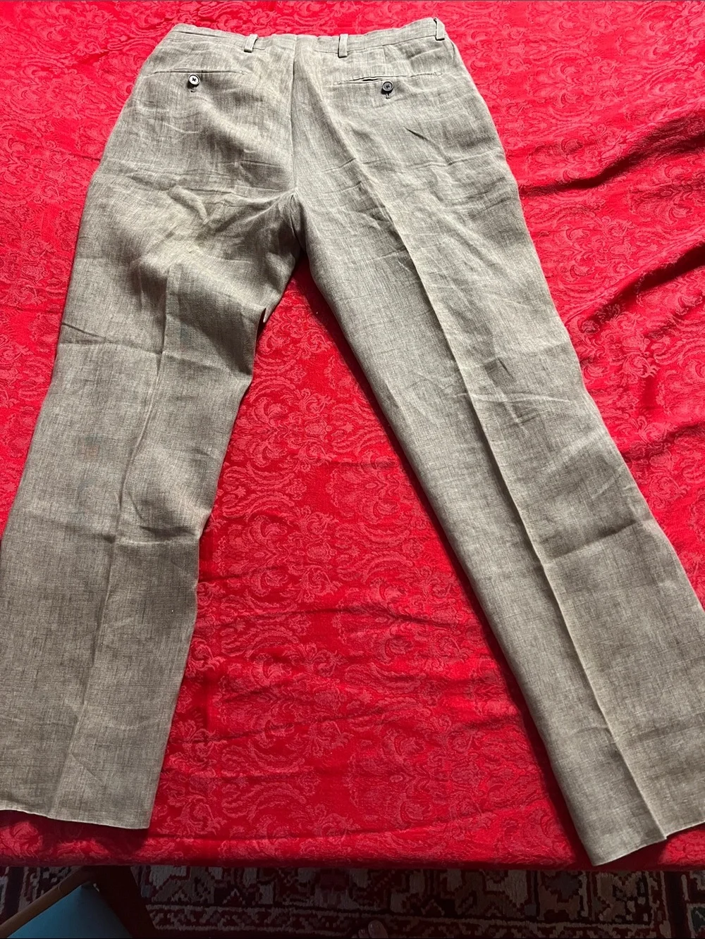 Joseph Abboud Light Brown Linen Blend Dress Pants Men's 34x30 Made in Italy